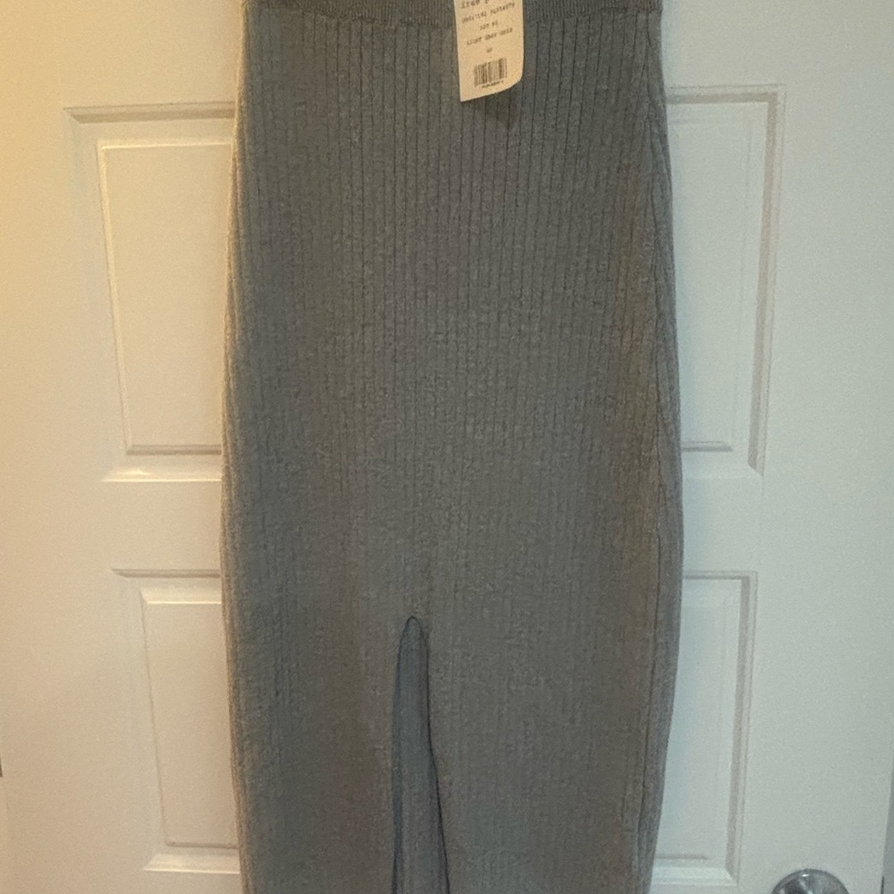 Free People Charcoal Ribbed Midi Skirt